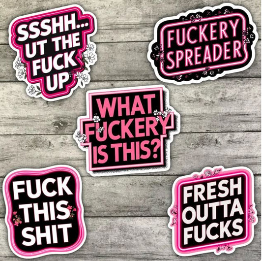Fuck This Sticker Pack, Funny Offensive Waterproof Stickers, Water Bottle Sticker, Kindle Sticker, Laptop Sticker