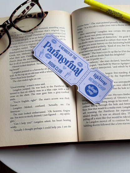 Paranormal Book Club, Handmade Bookmark for Books And Journals