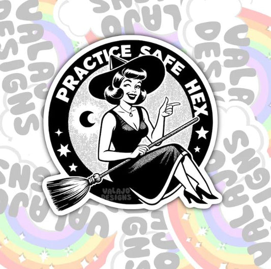 Practice Safe Hex, Funny Waterproof Sticker, Sarcastic Water Bottle Sticker, Kindle Sticker, Laptop Sticker