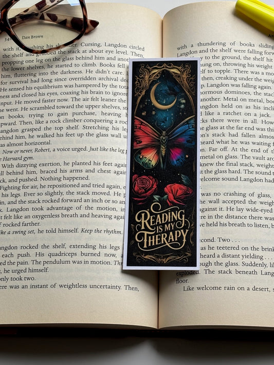 Reading Is My Therapy, Handmade Bookmark for Books And Journals