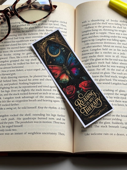 Reading Is My Therapy, Handmade Bookmark for Books And Journals