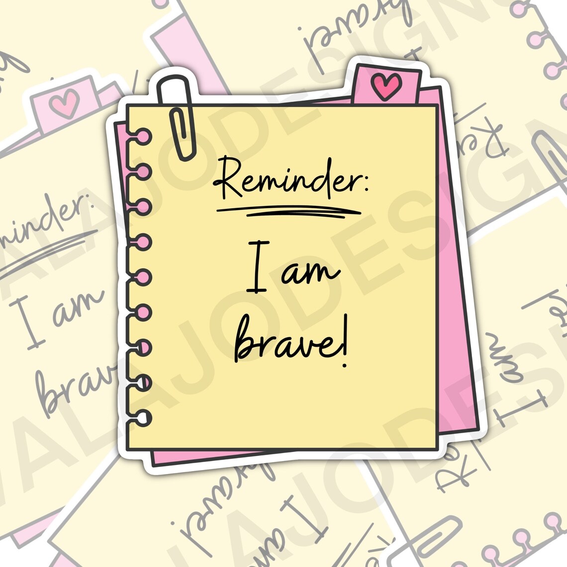 Reminder I Am Brave, Mental Health Waterproof Sticker,  Water Bottle Sticker, Kindle Sticker, Laptop Sticker