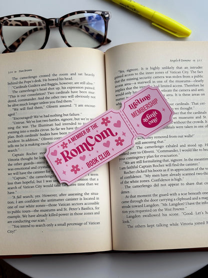 Rom Com Book Club, Handmade Bookmark for Books And Journals