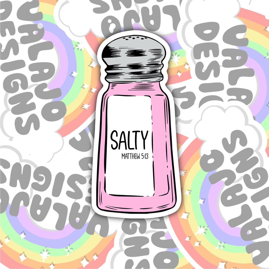 Salty, Matthew 5:13, Christian Waterproof Sticker, Water Bottle Sticker, Kindle Sticker, Laptop Sticker