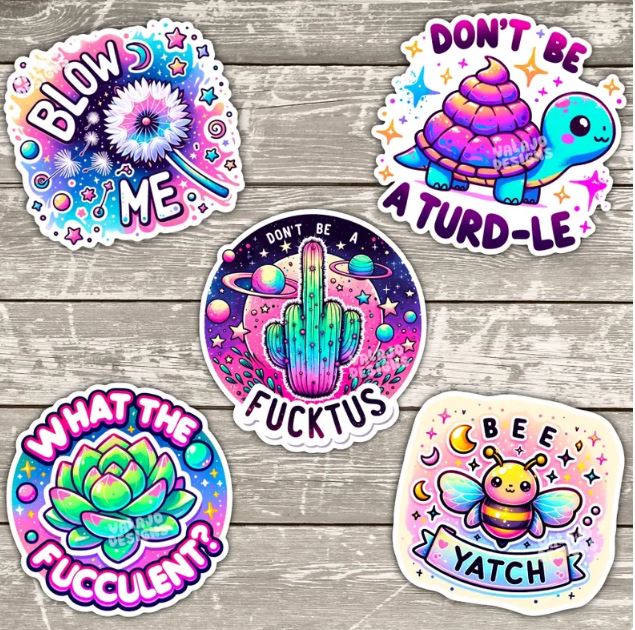 Sarcastic Offensive Sticker Pack, Funny Waterproof Stickers, Water Bottle Sticker, Kindle Sticker, Laptop Sticker