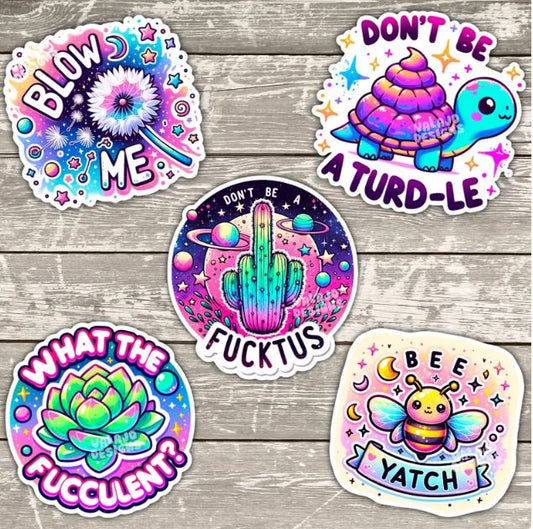 Sarcastic Offensive Sticker Pack, Funny Waterproof Stickers, Water Bottle Sticker, Kindle Sticker, Laptop Sticker