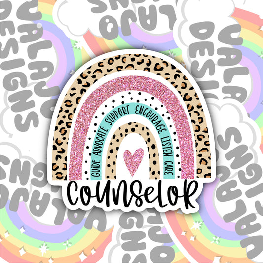 Aesthetic Rainbow Counselor Sticker, Waterproof Sticker
