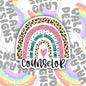 Aesthetic Rainbow Counselor Sticker, Waterproof Sticker