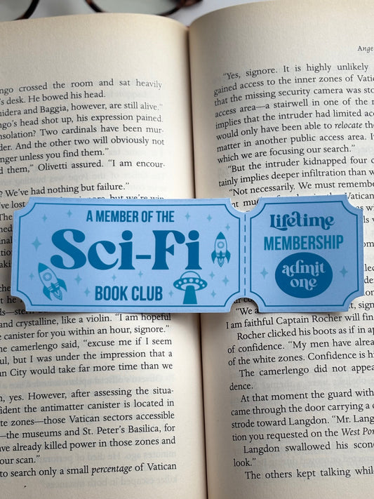 Sci-Fi Book Club, Handmade Bookmark for Books And Journals