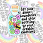 Set Some Damn Boundaries, Mental Health Waterproof Sticker, Funny Water Bottle Sticker, Kindle Sticker, Laptop Sticker