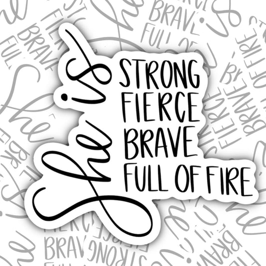 She Is Strong, Mental Health Waterproof Sticker, Water Bottle Sticker, Kindle Sticker, Laptop Sticker