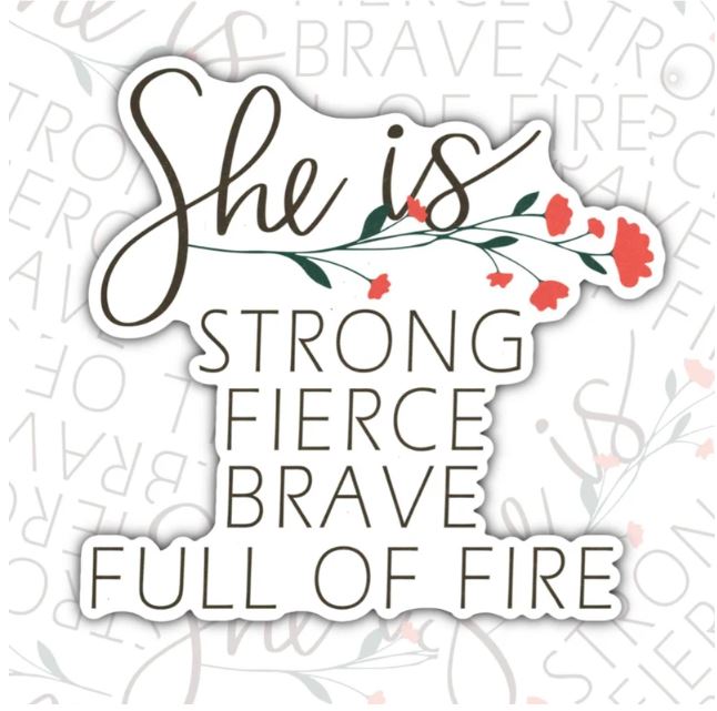 She Is Strong, Mental Health Waterproof Sticker, Water Bottle Sticker, Kindle Sticker, Laptop Sticker
