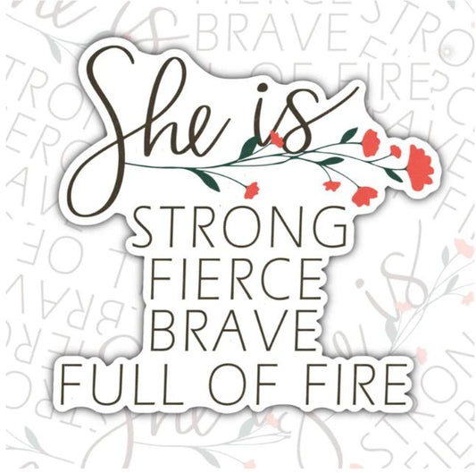 She Is Strong, Mental Health Waterproof Sticker, Water Bottle Sticker, Kindle Sticker, Laptop Sticker
