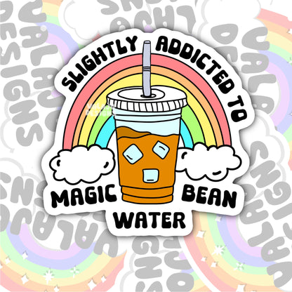 Slightly Addicted To Bean Water, Waterproof Sticker