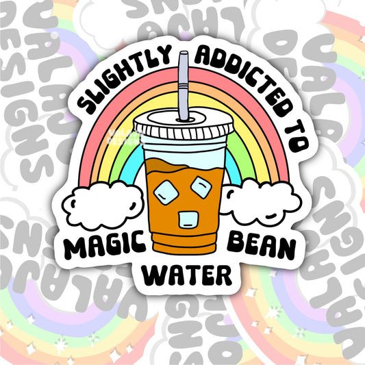 Slightly Addicted To Bean Water, Waterproof Sticker