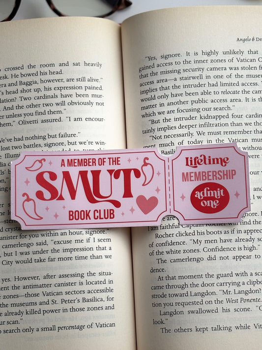 Smut Book Club, Handmade Bookmark for Books And Journals