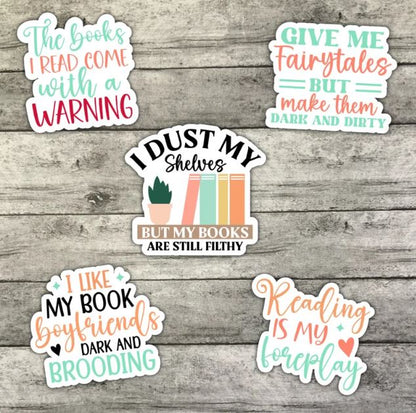 Smut Lovers Sticker Pack, Dark Romance, Book-ish Waterproof Stickers, Water Bottle Sticker, Kindle Sticker, Laptop Sticker