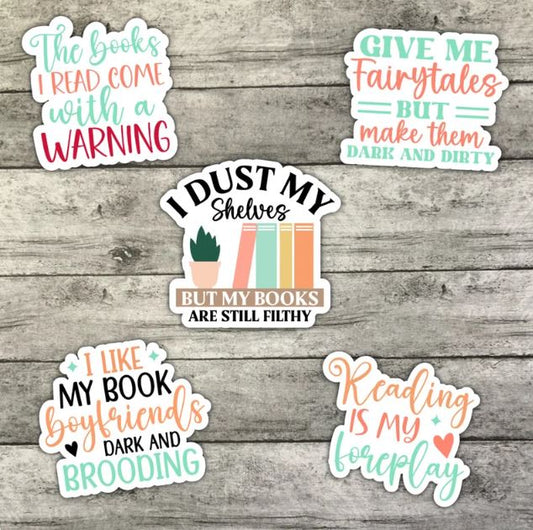 Smut Lovers Sticker Pack, Dark Romance, Book-ish Waterproof Stickers, Water Bottle Sticker, Kindle Sticker, Laptop Sticker