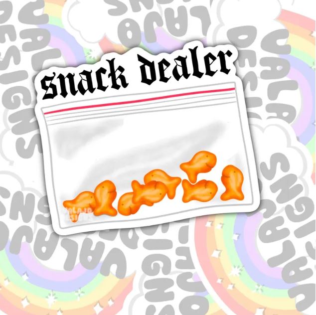 Snack Dealer, Funny Waterproof Sticker, Sarcastic Water Bottle Sticker, Snarky Kindle Sticker, Laptop Sticker, New Mom Sticker, Mom Life, Parent Life Stickers