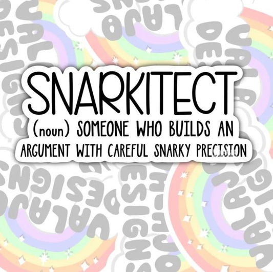 Snarkitect Funny Waterproof Sticker, Offensive Water Bottle Sticker, Sarcastic Kindle Sticker, Laptop Sticker