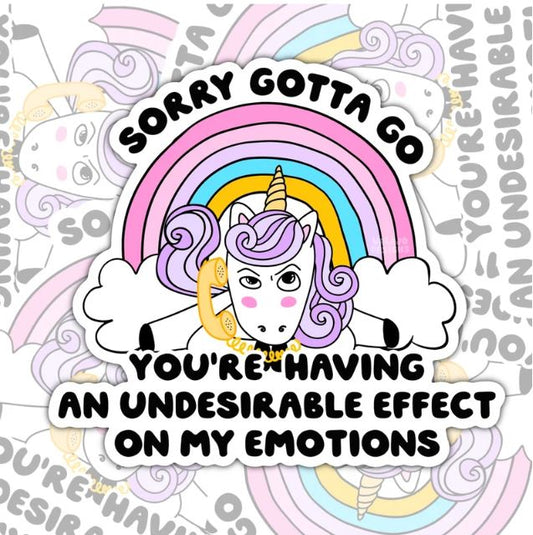Sorry, Gotta Go, Mental Health Waterproof Sticker, Funny Water Bottle Sticker, Kindle Sticker, Laptop Sticker
