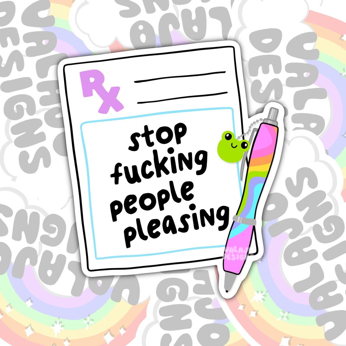 Stop People Pleasing, Mental Health Waterproof Sticker, Funny Water Bottle Sticker, Kindle Sticker, Laptop Sticker