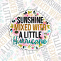 Sunshine Mixed With A Little Hurricane, Funny Waterproof Sticker, Sarcastic Water Bottle Sticker, Kindle Sticker, Laptop Sticker