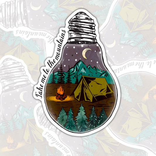 Take Me To The Mountains, Waterproof Sticker, Water Bottle Sticker, Kindle Sticker, Laptop Sticker, Lake Life, Life Outdoors, Camping, Traveling Stickers