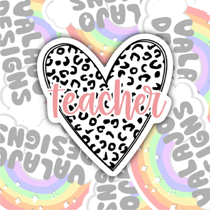 Cute Heart Teacher Sticker, Waterproof Sticker