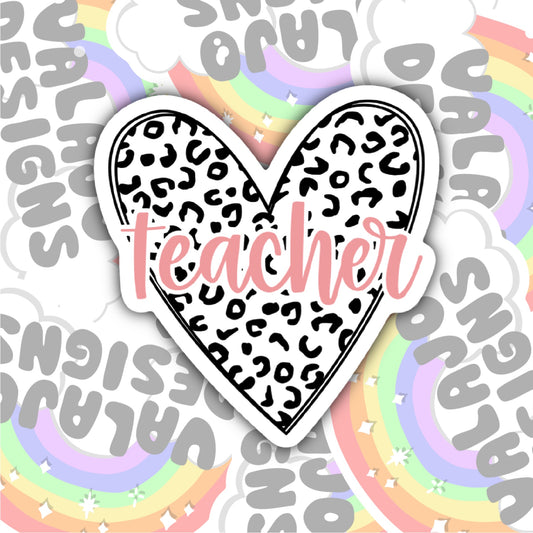 Cute Heart Teacher Sticker, Waterproof Sticker