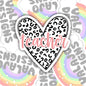Cute Heart Teacher Sticker, Waterproof Sticker