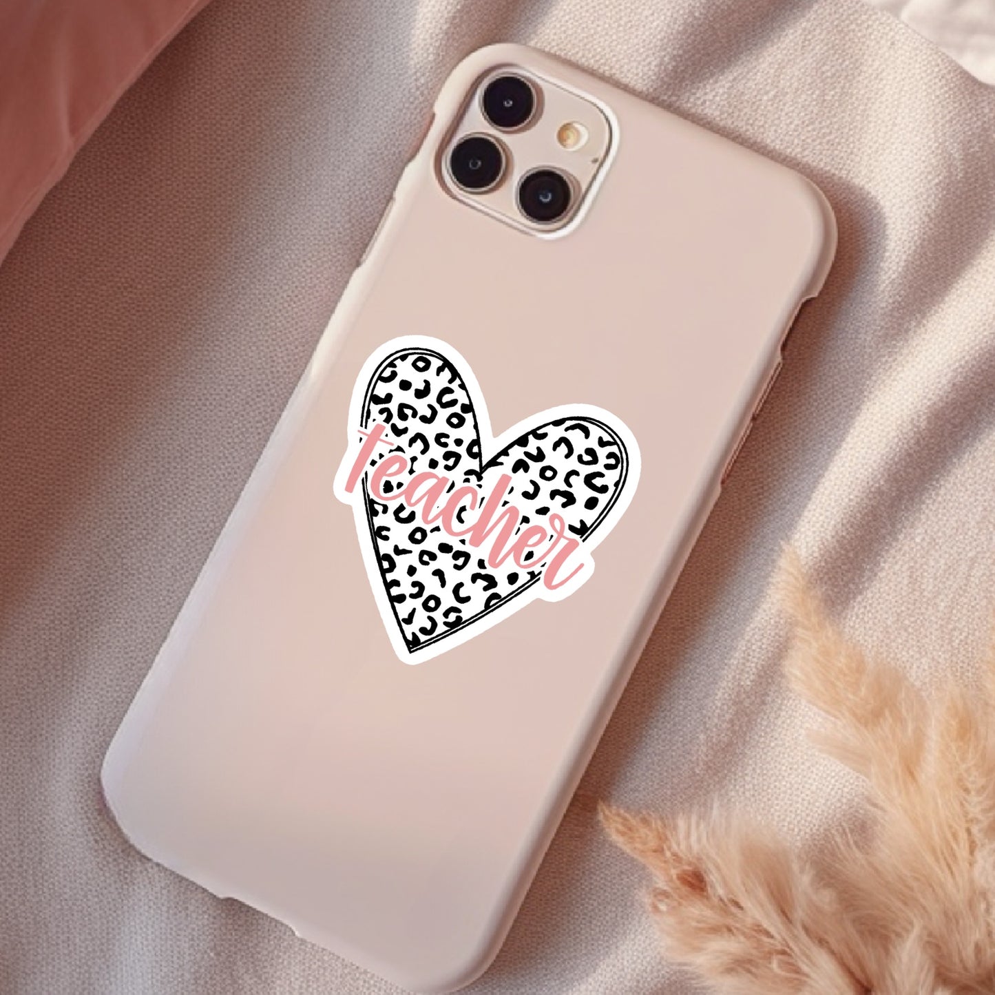 Cute Heart Teacher Sticker, Waterproof Sticker