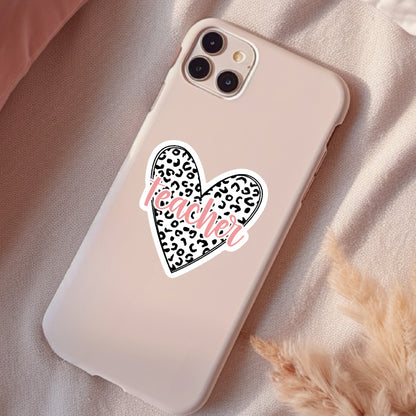 Cute Heart Teacher Sticker, Waterproof Sticker