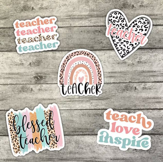 Blessed Teacher Sticker Pack, Teacher Life Waterproof Stickers, Water Bottle Sticker, Kindle Sticker, Laptop Sticker