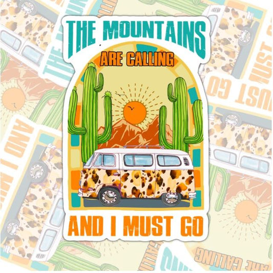 The Mountains Are Calling, Waterproof Sticker, Water Bottle Sticker, Kindle Sticker, Laptop Sticker, Lake Life, Life Outdoors, Camping, Traveling Stickers