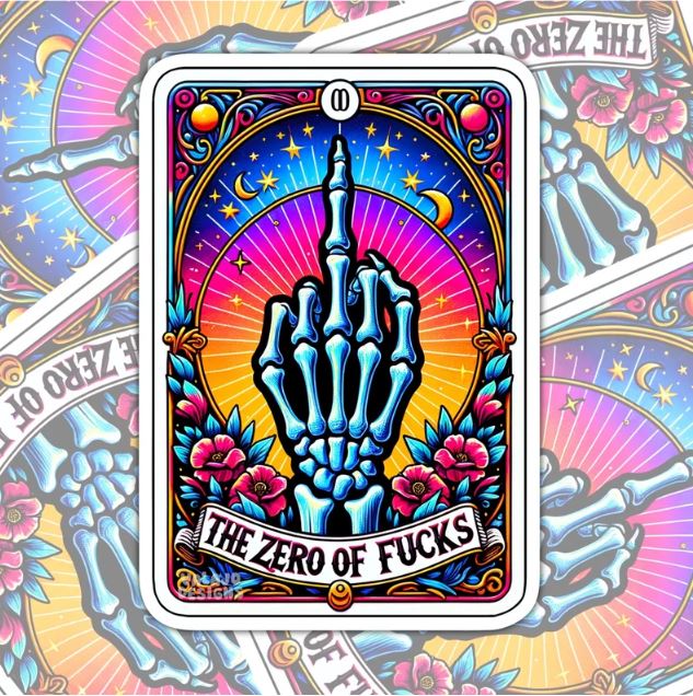 The Zero Fucks, Funny Waterproof Sticker, Offensive Water Bottle Sticker, Sarcastic Kindle Sticker, Laptop Sticker
