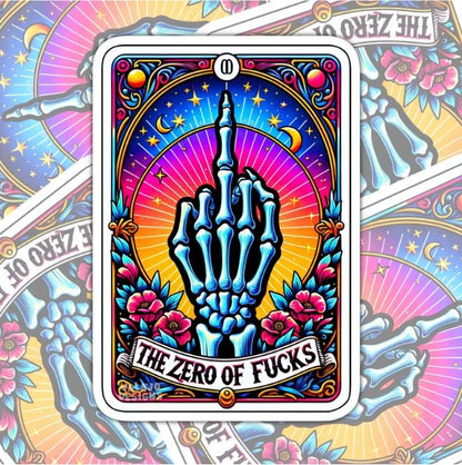The Zero Fucks, Funny Waterproof Sticker, Offensive Water Bottle Sticker, Sarcastic Kindle Sticker, Laptop Sticker