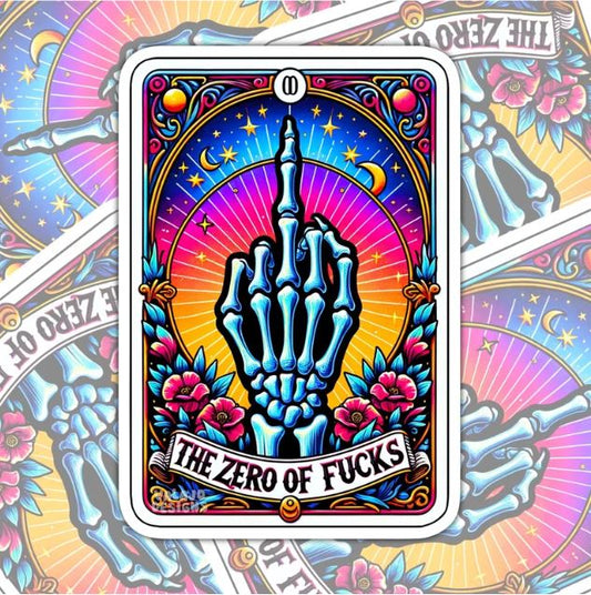 The Zero Fucks, Funny Waterproof Sticker, Offensive Water Bottle Sticker, Sarcastic Kindle Sticker, Laptop Sticker