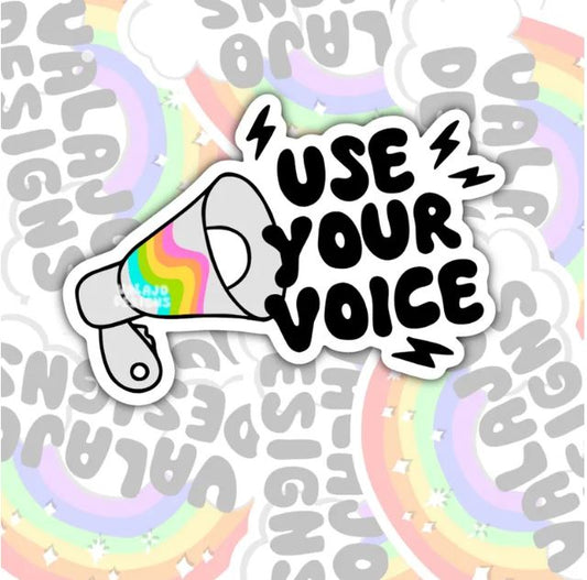 Use Your Voice, Water Bottle Sticker, Kindle Sticker, Laptop Sticker, Social Justice Stickers, Feminist Stickers, Roe V Wade Stickers