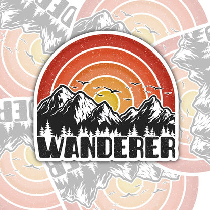 Wanderer, Waterproof Sticker, Water Bottle Sticker, Kindle Sticker, Laptop Sticker, Lake Life, Life Outdoors, Camping, Traveling Stickers