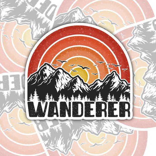 Wanderer, Waterproof Sticker, Water Bottle Sticker, Kindle Sticker, Laptop Sticker, Lake Life, Life Outdoors, Camping, Traveling Stickers
