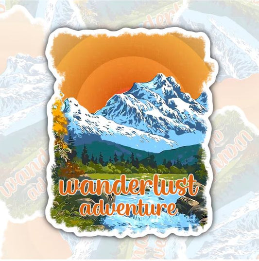 Wanderlust Adventures, Waterproof Sticker, Water Bottle Sticker, Kindle Sticker, Laptop Sticker, Lake Life, Life Outdoors, Camping, Traveling Stickers
