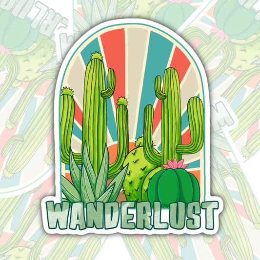Wanderlust, Waterproof Sticker, Water Bottle Sticker, Kindle Sticker, Laptop Sticker, Lake Life, Life Outdoors, Camping, Traveling Stickers