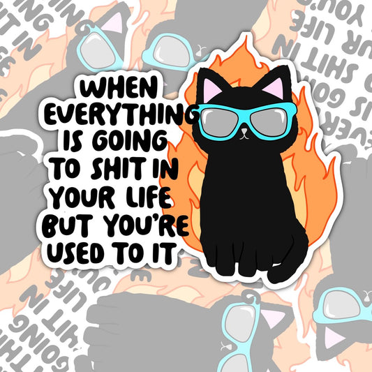 When Everything is Going To Shit, Mental Health Waterproof Sticker, Funny Water Bottle Sticker, Kindle Sticker, Laptop Sticker