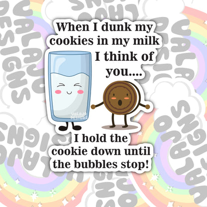I Think Of You, Funny Waterproof Sticker, Sarcastic Water Bottle Sticker, Kindle Sticker, Laptop Sticker