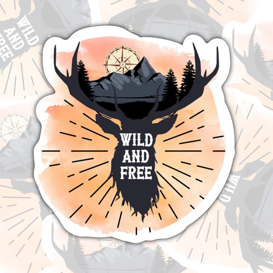 Wild And Free, Waterproof Sticker, Water Bottle Sticker, Kindle Sticker, Laptop Sticker, Lake Life, Life Outdoors, Camping, Traveling Stickers