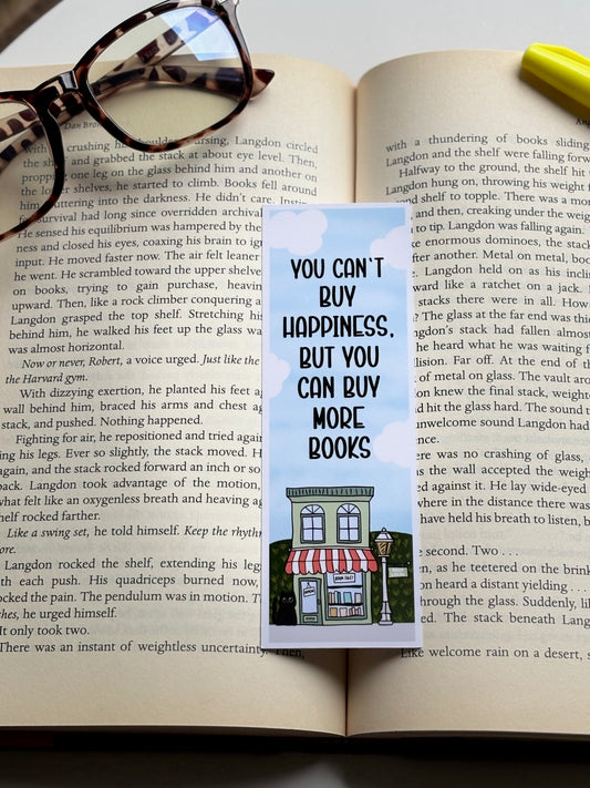 You Can't Buy Happiness, But You Can Buy Books, Handmade Bookmark for Books And Journals