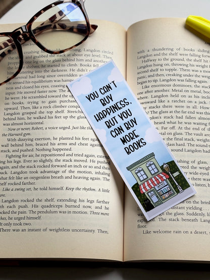 You Can't Buy Happiness, But You Can Buy Books, Handmade Bookmark for Books And Journals